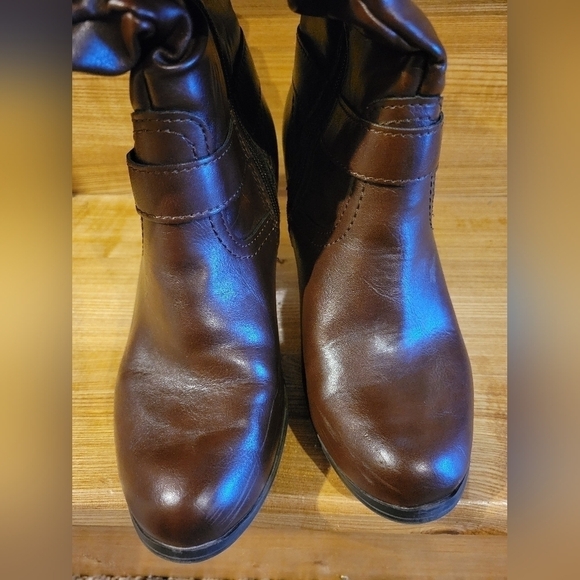 Arizona Jeans women's brown mid-calf heeled side zip boots 7.5 - Picture 6 of 12